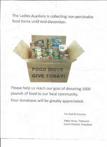 Post 757 Auxiliary Food Drive